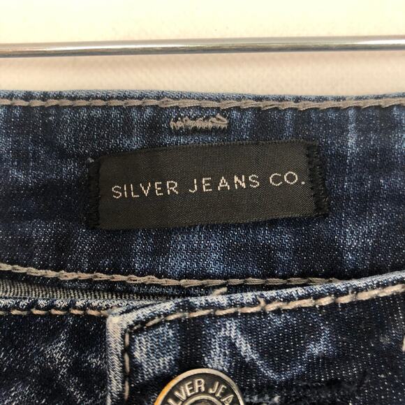 Silver Jeans Boyfriend Womens 25 Whiskered Stretch Distressed Western Cowgirl - Picture 2 of 10